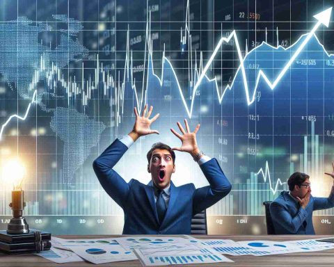 Realistic HD picture of a surprise expressed on the stock market graph involving the energy sector, with a focus on unexpected fluctuations represented by sharp increases and decreases. The image should include a detailed view of the fluctuating line graph, stock market indices, and maybe even some financial analysts in suits analyzing the graph in the background. The graph would show the unpredictable movements of energy stocks, specifically.