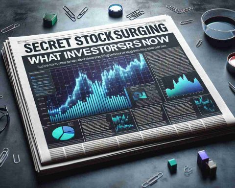 A high-definition, realistic image of a newspaper or digital article titled 'Secret Stock Surging: What Investors Need to Know Now'. The image should feature bar graphs and pie charts indicating stock market trends, and also include bulleted key points for investors. All elements should evoke a sense of urgency and excitement.