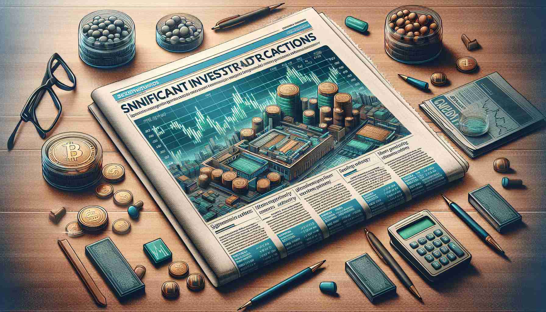 Create a high-definition, realistic image depicting a financial newspaper headline about significant investor actions that are impacting the stock strategy of a large semiconductor company. The illustration should show a financial newspaper spread on a table, including the headline, stock prices, and graphs to represent the changes in market strategies.