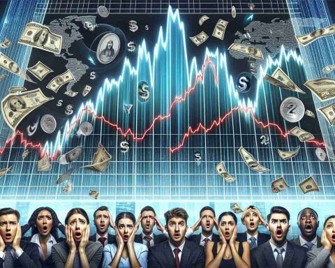 Visualize an image that symbolizes a surprising sudden shift in market trends, causing investors to feel puzzled. This includes a market graph with an abrupt change in its curve (perhaps shooting upward or plummeting down), surrounded by financial symbols like currency signs, and the portrait of several investors with various expressions of astonishment and confusion. The investors vary in descent and gender, including Caucasian females, Hispanic males, black females, etc. to maintain diversity. The investors could be clutching their heads or staring in disbelief at the graph. These elements should be presented in a ultra-high-definition realistic style.