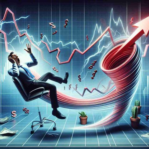 Realistic HD depiction of an unexpected twist in the stock market: an unseen storyline of stock movement taking a surprising turn. This image should resonate the thrill and unpredictability of stock trading. There is no need to include actual numerical data or specific stock names, but the graph should be designed in a way that it communicates dramatic change, suspense, and elements of surprise.