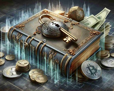 A detailed, high-definition image portraying the concept of 'Unlock the Mystery of an investment process'. The image should include elements, such as an old-fashioned, ornate key unlocking a large, ornamental lock. The lock can be depicted to be on a massive book titled 'Investment Secrets'. There are multiple coins and currency notes scattered around, representing the financial theme. All these elements should be set against an abstract background of a stock market chart, further emphasizing the concept of investment. The aesthetics of the image should ensure every element looks realistic.