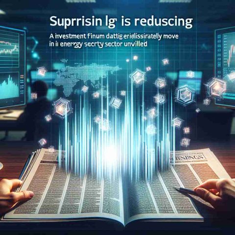 An image visualizing the concept of an investment firm drastically reducing its stock holdings. Visual cues could include charts indicating market alterations, digital icons symbolizing stocks or a corporate office setting with a newspaper headline titled 'Surprising Move in Energy Sector Unveiled'. Emphasize realism and high definition details in the illustration.