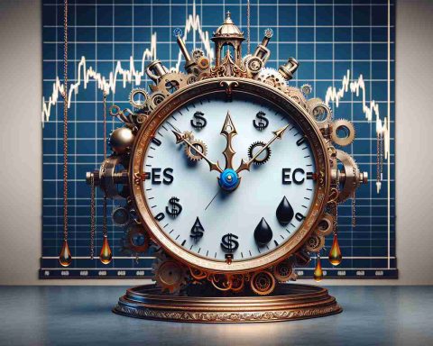 Realistic HD image of a symbolic representation of the query 'Is Now the Right Time to Invest in Oil & Gas?'. Conceptualize this as a large, ornate clock with oil and gas stocks symbolized as cogs and gears. The time on the clock is exactly at the tipping point between 'yes' and 'no', implying the uncertainty and risk involved. On the background, there's a stock market graph showing the fluctuation in oil and gas prices, enhancing the overall concept.