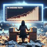 Create a photo-realistic high definition image showcasing a dramatic scene. In the scene, depict an analyst sitting behind a desk strewn with papers symbolizing statistical data. The analyst, a Caucasian woman with glasses, is presenting findings via a brightly lit, large screen behind her. The screen displays a bar graph showing significant changes; it's titled 'The Shocking Truth!'. The analyst conveys an expression of serious revelation, adding suspense and profundity to the scene. Remember to emphasize the contrast and saturation to represent the titular 'Shocking Truth!'.