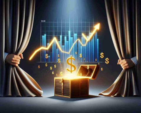 A realistic, high-definition image illustrating the concept of unveiling a billion-dollar surprise, representing the unanticipated surge of a massive market. Include a chart with skyrocketing lines indicating growth and monetary symbols like dollar signs. Also, show a large curtain being pulled back to reveal a glowing, treasure-filled chest, symbolizing the hidden wealth or value behind the market surge.