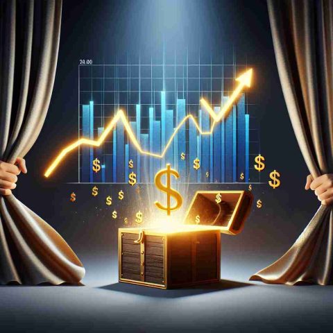 A realistic, high-definition image illustrating the concept of unveiling a billion-dollar surprise, representing the unanticipated surge of a massive market. Include a chart with skyrocketing lines indicating growth and monetary symbols like dollar signs. Also, show a large curtain being pulled back to reveal a glowing, treasure-filled chest, symbolizing the hidden wealth or value behind the market surge.