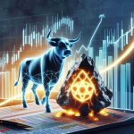 Create a realistic high definition photo that symbolizes the unexpected spike in uranium stocks. The image should illustrate key elements such as financial graphs with a rising trend, glowing uranium rocks, and symbolic representations of economic forces like a bull driving forward.