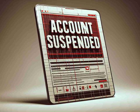 A highly detailed and realistic image displaying a digital screen with an 'Account Suspended' message in bold, large font at the center. The background is a simple, off-white color, and the words 'Account Suspended' are in a bold, deep red color. Around the 'Account Suspended' message, there are a few smaller, neatly arranged blocks of text providing information about why an account might be suspended and various steps that users can take to recover their account or rectify the situation.