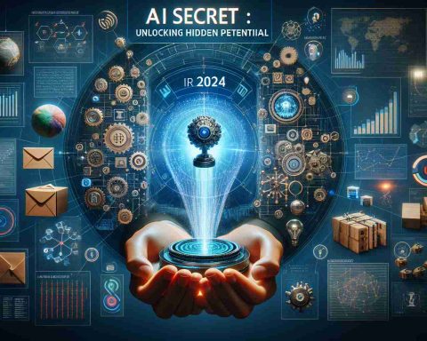 Create a hyper-realistic, high-definition image representing the concept of 'AI Secret: Unlocking Hidden Potential!' for 2024. The image should include digital interfaces, graphs, codes, and machine learning models symbolizing the untapped potential of AI in the business world. Also, showcase element of surprise representing the unexpected factors holding businesses back from harnessing the full power of AI.