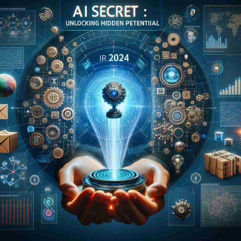 Create a hyper-realistic, high-definition image representing the concept of 'AI Secret: Unlocking Hidden Potential!' for 2024. The image should include digital interfaces, graphs, codes, and machine learning models symbolizing the untapped potential of AI in the business world. Also, showcase element of surprise representing the unexpected factors holding businesses back from harnessing the full power of AI.