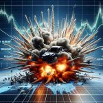 A high definition, realistic display of an explosion and implosion, symbolically representing the unpredictable upturn or downturn. The scenario is set in a conceptual backdrop of a car company's stock market performance. This could signify either extreme success or a drastic disadvantage for the company depending on the occurrence - explosion or implosion.