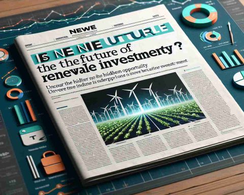 An HD photo of a headline on a financial news website discussing 'Is NNE the Future of Renewable Investments? Uncover the Hidden Opportunity'. The article headline is prominent with emphasized fonts, surrounded by various related imagery such as solar panels, wind turbines and graphs showing potential investment returns.