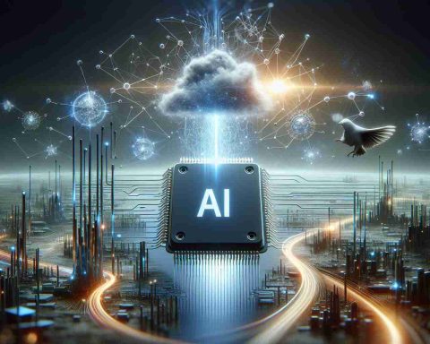 Create a high-definition, realistic image representing the revolution in AI chip technology. The scene should illustrate a leap in innovation, showing elements like microchips, neural networks, and data streams to symbolize the ways AI is transforming our world.