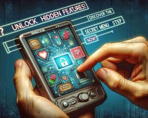 A detailed and eye-catching HD image showing a secret, hidden menu being unlocked on an unidentified generic electronic device. Visualize the device screen indicating the steps for unlocking the hidden features included within its system. The screen should display engaging graphics and texts with the phrases 'Unlock Hidden Features!' and 'Discover the Secret Menu Step Now!' prominently highlighted.