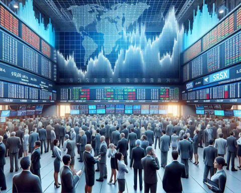 Realistic high definition image representing the concept of surprising stock market moves. Display a bustling stock exchange floor, with digital boards showing unpredictable upward and downward trends. Do not include specific politicians or representatives, instead depict a mixed crowd of professionals, of diverse gender and descent, with some of them appearing surprised or excited.