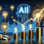 Realistic HD image illustrating the concept of AI stocks propelling wealth, symbolizing growth, opportunity, and technological innovation. Don't miss these valuable insights that might be represented as glowing lightbulbs, upward trending graphs, or shining coins. No individuals are present in the scene.