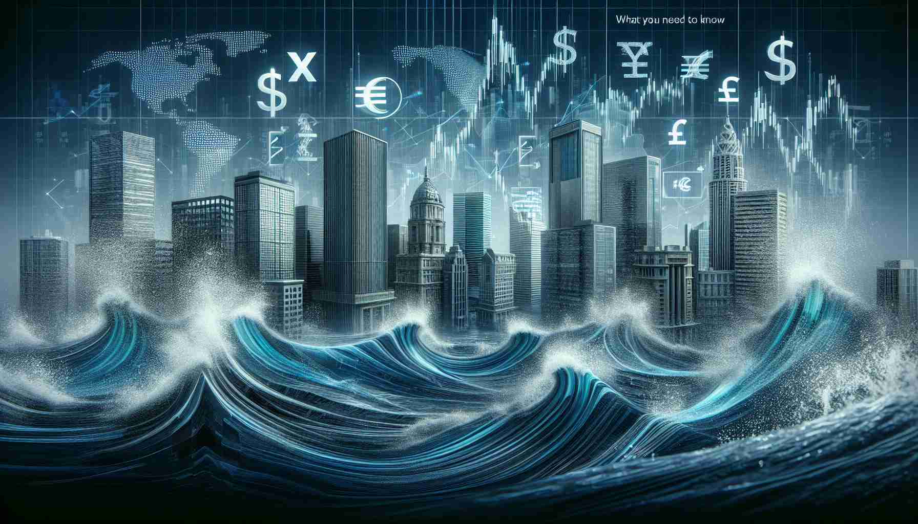 A high definition, photo-realistic image displaying the impact of shockwaves in the financial market. It should metaphorically illustrate changing stock prices, shifts in economic indicators, and varying currency rates. Possibly you can represent these changes with graphical waves disrupting buildings representative of world economies, like bank buildings or currency symbols. The title 'What You Need to Know' should be prominently displayed, engaging the viewer in understanding the implications of such market variations.