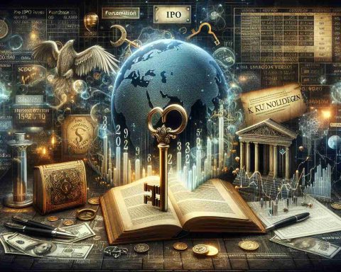 A highly detailed and realistic image representing the concept of unlocking the secrets of pre-IPO stock purchases. The image includes key elements such as stocks and shares, purchase agreements, and IPO documentation. Also include an emblematic key symbolizing unlocking and a book that represents knowledge. The entire scene is infused with a sense of discovery, hints of the financial industry, and the allure of fortune.