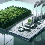 A realistic high-definition illustration representing delay in green investments. The picture can be divided into two sections: the first half showing a lush green forest gradually diminishing into an industrial landscape, symbolizing the shift of funding away from green initiatives. The second part illustrates a blueprint of a modern industrial facility on a glossy table, indicating the plans made for alternative investments. This image does not directly indicate any specific company, rather it portrays a generalized concept.