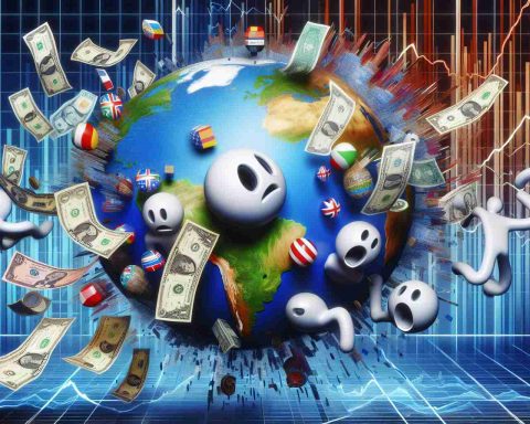 A high-definition, realistic image of a metaphorical scene representing global markets impacted by an unspecified election outcome. The scene could contain various symbolic elements such as a shaken globe or Earth, different countries' currency notes fluttering in the wind, graph lines fluctuating on a digital screen and surprised investors represented by abstract characters with wide eyes and opened mouths.