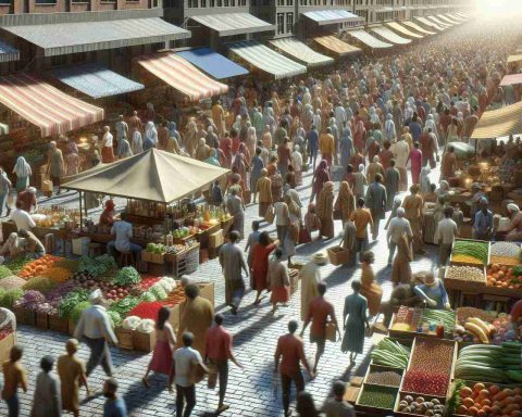 A high definition, realistic image capturing the dynamic scene of a bustling market experiencing significant change. The market should be full of vendors and customers, with older stalls shutting down while new ones are opening up, symbolising the shake-up. Include a multitude of goods such as fruits, vegetables, textiles, and spices. The crowd should consist of people of different genders and descents like Caucasian, Hispanic, Black, Middle-Eastern, and South Asian equally distributed, reflecting the diversity of a real-world marketplace.