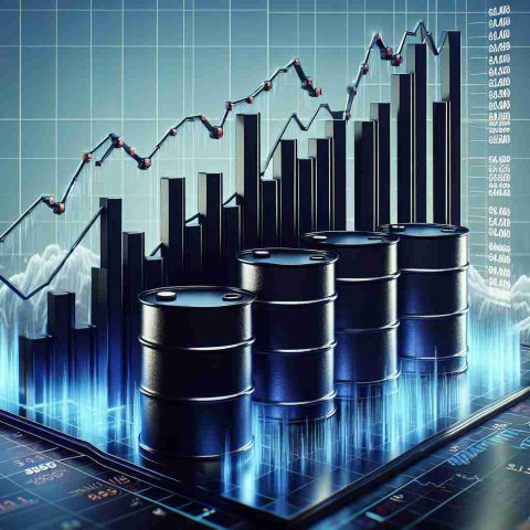 Generate a realistic, high-definition image depicting the conceptual theme of an unexpected twist in the 2024 oil reports, which can be metaphorically referred to as 'Energy Boom or Bust?' This scene could illustrate oil barrels unpredictably fluctuating in quantity, a bar graph with sharp peaks and troughs to represent variance in oil production or a stock market ticker with drastic ups and downs to symbolize volatile oil prices.