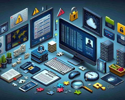 Realistic high-definition illustration depicting various elements of a data protection crisis. This could include representations of breached servers, exposed data, and alerts on computer screens. There should also be visual elements indicating something missing or incomplete, perhaps represented by a missing puzzle piece or an empty file folder.