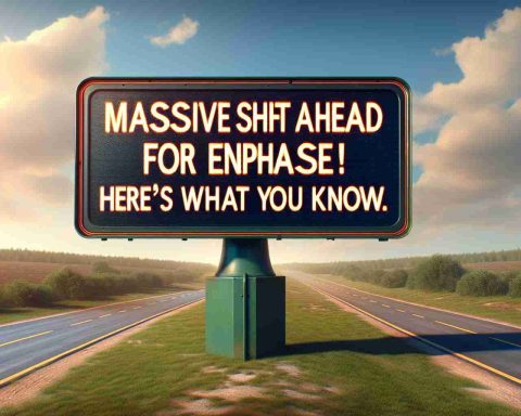 An image of a large, realistic road sign set in a serene landscape. The sign reads 'Massive Shift Ahead for Enphase! Here’s What You Need to Know.'. The sign is vibrant, attention-grabbing, and easy to read. The background showcases a smoothly paved road with a sunny, clear sky overhead, suggesting new beginnings. The sign symbolizes new changes and breaking news.