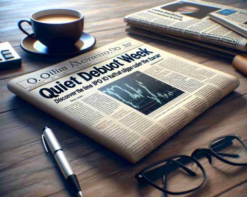 A high-definition, realistic photo of a newspaper or online article with the headline 'Quiet Debut Week: Discover the Intriguing IPO That Slipped Under the Radar'. The article should be on a suitable backdrop such as a desk or table covered with other business-related items such as a cup of coffee, a pen, and pair of glasses. The newspaper or article should be the focus of the image and all text besides the headline is blurred or unreadable.