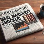 A realistic high-definition image of a newspaper headline that reads 'Metal Market Shocker! Why Your Wallet Could Feel the Heat'. The newspaper lies on a wooden table, with a cup of steaming coffee beside it. The business section of the paper is opened, showing charts and graphs that depict a steep rise in the price of various metals, leading to a market shock.