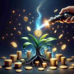 A high-definition, realistic image showcasing the concept of 'Growing Fortunes with Utility Magic.' Picture a magical plant that grows coins instead of fruits, symbolizing the growth of prosperity. The plant is being nurtured by a utility tool that's been cast with an enchantment, which sparks and glows with energy. The overall setting should convey a surprising, powerful effect - so much so that you wouldn't believe it at first glance. The background is simple yet elegant, highlighting the plant and tool, with a touch of magical elements like floating petals or sparkling dust.