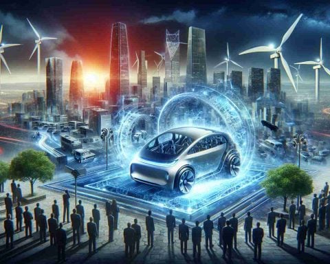 Generate a realistic, high definition image representing the impact of QuantumScape's innovative move on the electric vehicle industry. Include elements such as advanced technology, a bewildered world watching the developments, and a questioning tone wondering if this could be the future we have been awaiting.