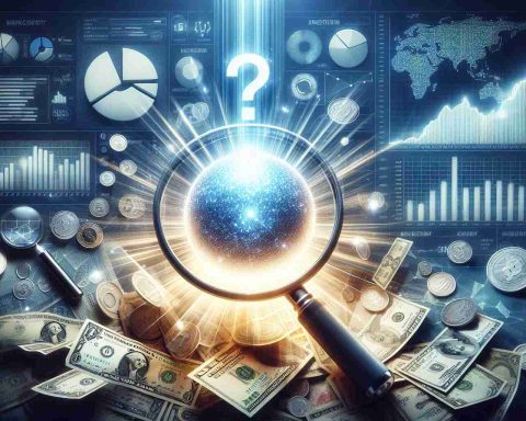 A hyper-realistic, high-definition photo concept that symbolizes a potentially game-changing investment. The visual narrative can consist of a bright sphere that represents a breakthrough investment opportunity, radiating on a background of diverse currency notes, graph charts showing growth, and financial documents. A magnifying glass could be hovering over the sphere, symbolizing a detailed analysis. Additionally, a question mark hovering in the air symbolizes the curiosity and research needed to discover how this investment could alter one's financial landscape.