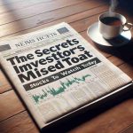 Realistically rendered high-definition image of a financial newspaper showing a headline that reads 'The Secrets Investors Missed. Stocks to Watch Today'. The newspaper is spread out on a wooden table with a cup of coffee beside it. Morning light is streaming onto the table, creating a warm and promising ambience for financial success.