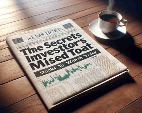 Realistically rendered high-definition image of a financial newspaper showing a headline that reads 'The Secrets Investors Missed. Stocks to Watch Today'. The newspaper is spread out on a wooden table with a cup of coffee beside it. Morning light is streaming onto the table, creating a warm and promising ambience for financial success.