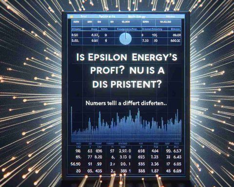 A realistic HD image displaying the text 'Is Epsilon Energy's Profit Real? Numbers Tell a Different Story.' with a background depiction of a complex numeric data chart, potentially demonstrating the discrepancy between perceived profit and actual numbers.