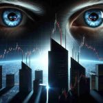 A realistic, high-definition image illustrating the notion of investors closely following the activity of a major company. The scene may contain symbolic elements such as glaring eyes on a stock market chart, emphasizing vigilance and expectations for the company's future moves.