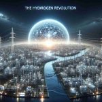 A realistic, high-definition image representing the concept of 'The Hydrogen Revolution'. This should showcase the potential usage of hydrogen power as a sustainable energy source. It should include intricate visual metaphors such as a future city powered entirely by hydrogen, with state-of-the-art infrastructure emitting clean energy beams. The image should convey impressions of advanced technology intertwined with sustainability, the power of innovation and environmental consciousness.