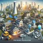 A high-definition, realistic image representing the secret revolution of fuel cells. The picture should depict various scenarios portraying how this modern technology might be making unnoticed changes in a typical community. This could include depictions of innovative energy solutions in households, electric vehicles being charged, or local industries transitioning to cleaner energy sources. Emphasize on the secretive aspect, showing these changes being integrated seamlessly into everyday life without much overt notice.