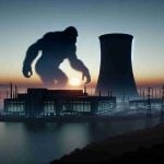 A high-definition, realistic image representing the concept of 'The Silent Giant Awakens', which symbolizes the upcoming frontier of nuclear power which is closer than perceived. The scene might show a colossal behemoth, previously dormant and now stirring, against a backdrop of advanced nuclear facilities. The giant, silhouetted against a dawn sky, symbolizes the awakening of nuclear power. The nuclear facilities are sleek and modern, metaphorically illustrating the proximity of this new frontier.