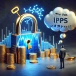 Create an image that represents the concept of 'Unlocking the Secrets of IPOs' in a realistic, high-definition style. Feature a symbolic key entering a padlock, with the padlock designed to resemble a stock market chart. Past the opened padlock, reveal a multitude of golden coins signifying wealth. Include the question 'What Does Cut Off Price Mean?' in a thought bubble originating from a person viewing the scene, representing an investor learning about the stock market.