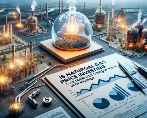 A realistic HD photo illustrating the concept of investing in natural gas prices. This may include symbolic representations such as statistics graphs showing the rise and fall of natural gas prices, financial documents related to natural gas investment, and images of natural gas infrastructure like pipelines and extraction sites. On top of these, a question fills the image: 'Is natural gas price investing the underrated strategy you've been missing?'