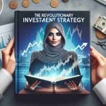 Create a high-definition, realistic image of a book cover showcasing the 'Revolutionary Investment Strategy'. The cover should convey a sense of mystery and success. Imagery could include a charismatic, successful investor, possibly Middle-Eastern female, studying financial graphs that suggests breakthroughs in investment strategy. Please also incorporate engaging and vibrant colors to reflect the revolutionary nature of the investment strategies laid out in the tome.