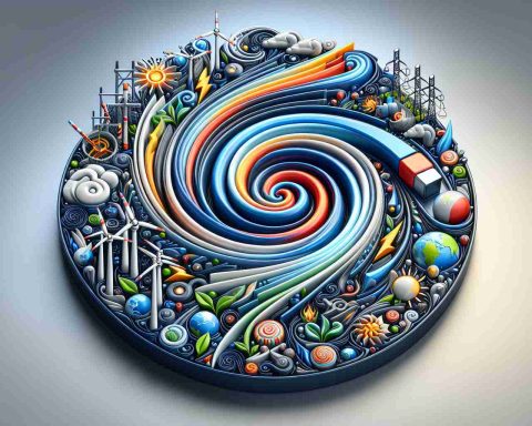 A realistic high-definition image depicting a symbolic representation of an energy company's surprising twist that could possibly charm investors. Include visual elements such as unexpected swirls or spin motifs, energy-related objects such as power lines or wind turbines, and welcoming elements like a charm or a magnet to symbolize attracting investors.