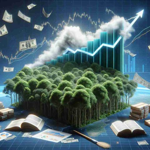 A realistic high-definition image illustrating the unexpected turn of events in earnings from a large ecommerce company mimicking the Amazon rainforest. A graph dramatically dips and rises to symbolize the surprising twist, and books, charts, or financial newspapers scatter in the background to suggest the knowledge investors should acquire.