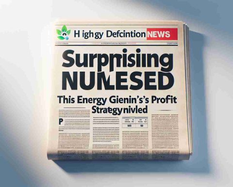 Create a realistic high definition image of a news headline which reads 'Surprising Numbers Released: This Energy Giant's Profit Strategy Unveiled.' Show the news headline on a clean, well-lit background.