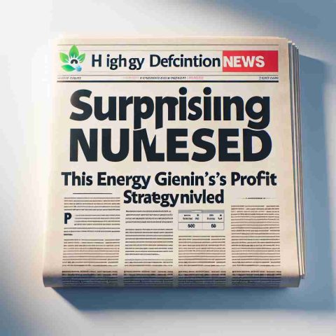 Create a realistic high definition image of a news headline which reads 'Surprising Numbers Released: This Energy Giant's Profit Strategy Unveiled.' Show the news headline on a clean, well-lit background.