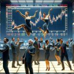 A highly detailed, realistic scene on a trading floor where investors are making unexpected moves in the stock market related to Diamondback Energy. A large, lit-up screen is displaying graphs, charts, and numbers that somehow reflect a dance. Investors of varying descents including Caucasian, Hispanic, Black, Middle-Eastern, and South-Asian, each one following their investment strategies. Their varied expressions ranging from seriousness, surprise to joy portray the intensity of the moment.