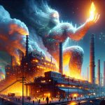 Generate a realistic, high definition image depicting a concept of a surprising turn of events. It shows an allegorical representation of an energy giant, personified as a mammoth industrial structure with luminous glowing energy. This colossal structure is now shown facing an unexpected setback, indicated by signs of malfunctioning machinery, flickering lights, and the general sense of urgency in the scene.